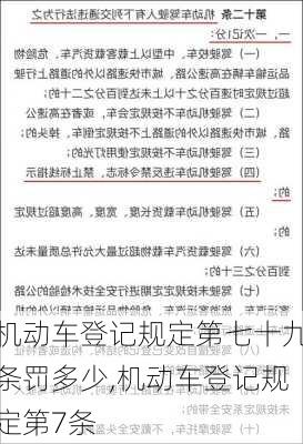 机动车登记规定第七十九条罚多少,机动车登记规定第7条