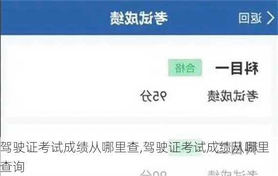 驾驶证考试成绩从哪里查,驾驶证考试成绩从哪里查询