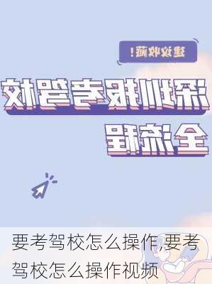 要考驾校怎么操作,要考驾校怎么操作视频