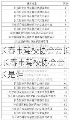 长春市驾校协会会长,长春市驾校协会会长是谁