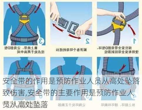 安全带的作用是预防作业人员从高处坠落致伤害,安全带的主要作用是预防作业人员从高处坠落