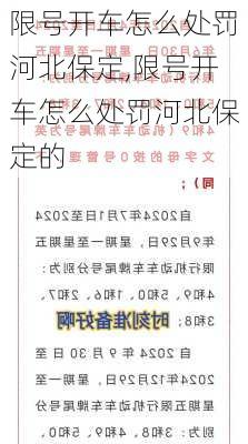 限号开车怎么处罚河北保定,限号开车怎么处罚河北保定的