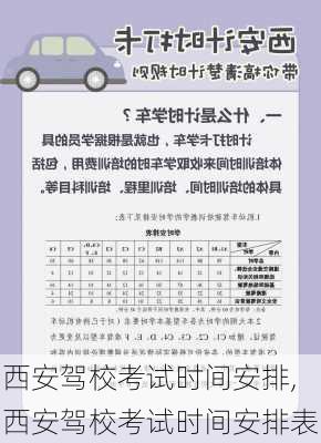 西安驾校考试时间安排,西安驾校考试时间安排表