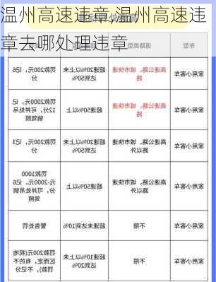 温州高速违章,温州高速违章去哪处理违章