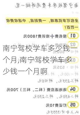 南宁驾校学车多少钱一个月,南宁驾校学车多少钱一个月啊
