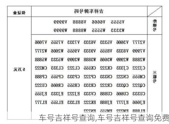 车号吉祥号查询,车号吉祥号查询免费