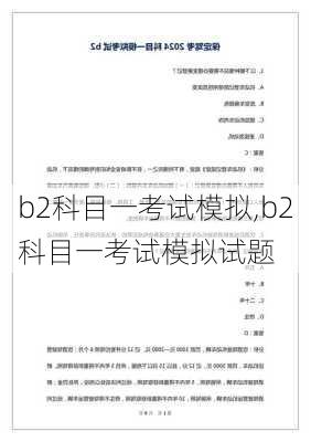 b2科目一考试模拟,b2科目一考试模拟试题