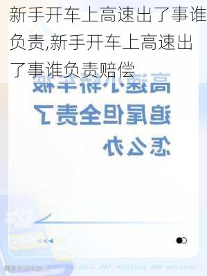 新手开车上高速出了事谁负责,新手开车上高速出了事谁负责赔偿