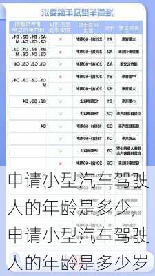 申请小型汽车驾驶人的年龄是多少,申请小型汽车驾驶人的年龄是多少岁