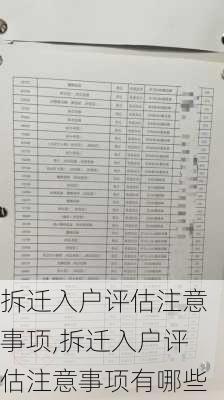 拆迁入户评估注意事项,拆迁入户评估注意事项有哪些