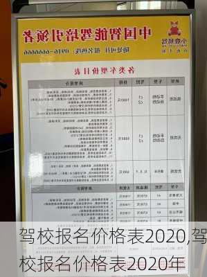 驾校报名价格表2020,驾校报名价格表2020年