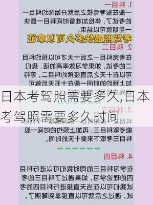 日本考驾照需要多久,日本考驾照需要多久时间