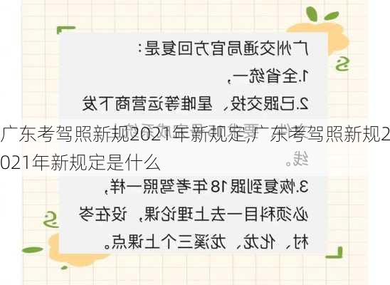 广东考驾照新规2021年新规定,广东考驾照新规2021年新规定是什么