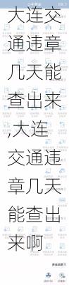 大连交通违章几天能查出来,大连交通违章几天能查出来啊