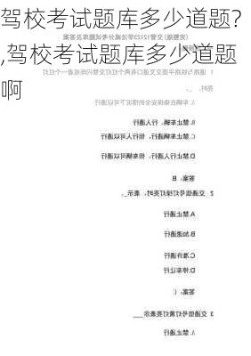 驾校考试题库多少道题?,驾校考试题库多少道题啊