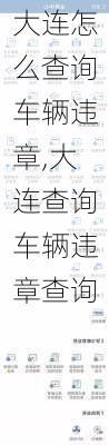 大连怎么查询车辆违章,大连查询车辆违章查询