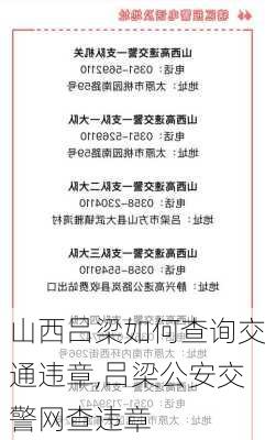 山西吕梁如何查询交通违章,吕梁公安交警网查违章