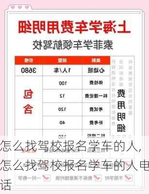 怎么找驾校报名学车的人,怎么找驾校报名学车的人电话