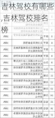吉林驾校有哪些,吉林驾校排名榜