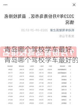 青岛哪个驾校学车最好,青岛哪个驾校学车最好的