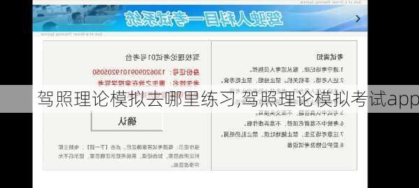 驾照理论模拟去哪里练习,驾照理论模拟考试app