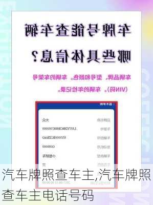 汽车牌照查车主,汽车牌照查车主电话号码