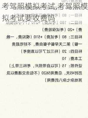 考驾照模拟考试,考驾照模拟考试要收费吗