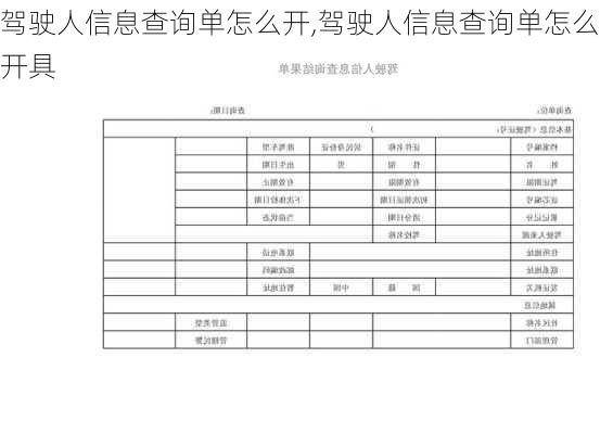 驾驶人信息查询单怎么开,驾驶人信息查询单怎么开具