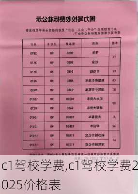 c1驾校学费,c1驾校学费2025价格表