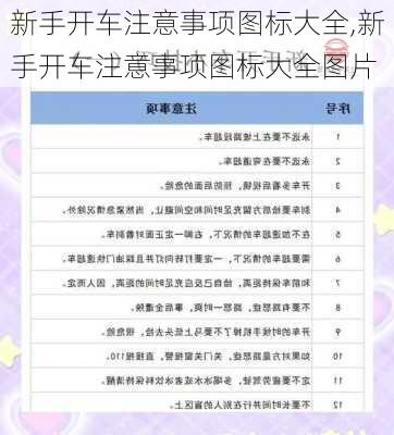 新手开车注意事项图标大全,新手开车注意事项图标大全图片