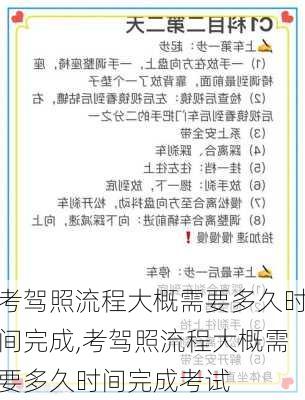 考驾照流程大概需要多久时间完成,考驾照流程大概需要多久时间完成考试