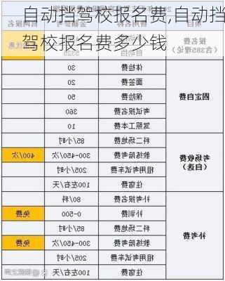 自动挡驾校报名费,自动挡驾校报名费多少钱