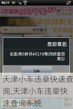 天津小车违章快速查询,天津小车违章快速查询系统