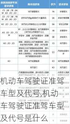 机动车驾驶证准驾车型及代号,机动车驾驶证准驾车型及代号是什么