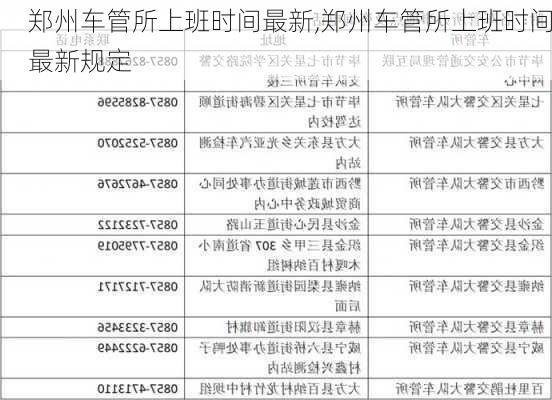 郑州车管所上班时间最新,郑州车管所上班时间最新规定