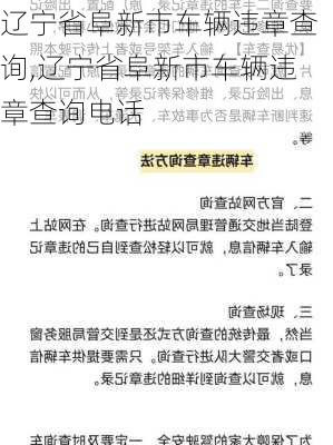 辽宁省阜新市车辆违章查询,辽宁省阜新市车辆违章查询电话