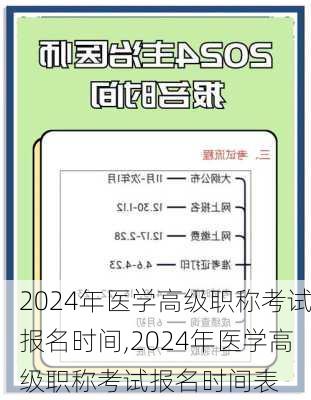 2024年医学高级职称考试报名时间,2024年医学高级职称考试报名时间表