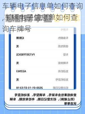 车辆电子信息单如何查询,车辆电子信息单如何查询车牌号