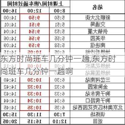 东方时尚班车几分钟一趟,东方时尚班车几分钟一趟啊
