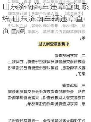 山东济南汽车违章查询系统,山东济南车辆违章查询官网