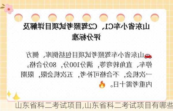 山东省科二考试项目,山东省科二考试项目有哪些