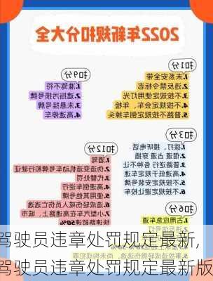 驾驶员违章处罚规定最新,驾驶员违章处罚规定最新版