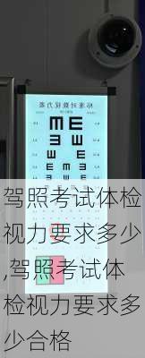 驾照考试体检视力要求多少,驾照考试体检视力要求多少合格