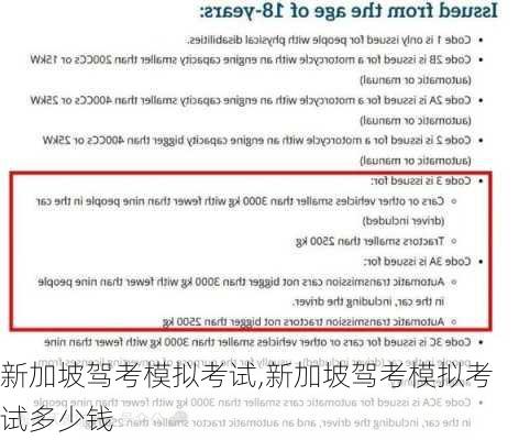 新加坡驾考模拟考试,新加坡驾考模拟考试多少钱