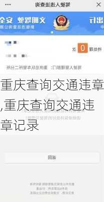 重庆查询交通违章,重庆查询交通违章记录