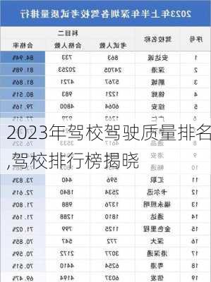 2023年驾校驾驶质量排名,驾校排行榜揭晓