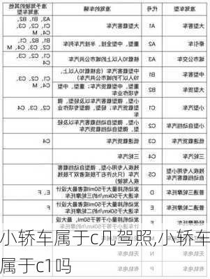 小轿车属于c几驾照,小轿车属于c1吗