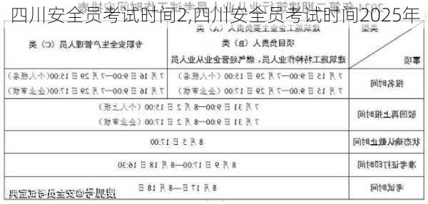 四川安全员考试时间2,四川安全员考试时间2025年