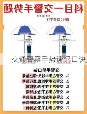 交通警察手势速记口诀,