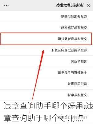 违章查询助手哪个好用,违章查询助手哪个好用点